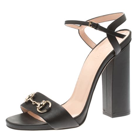 horsebit gucci sandals|Gucci black high heel sandals.